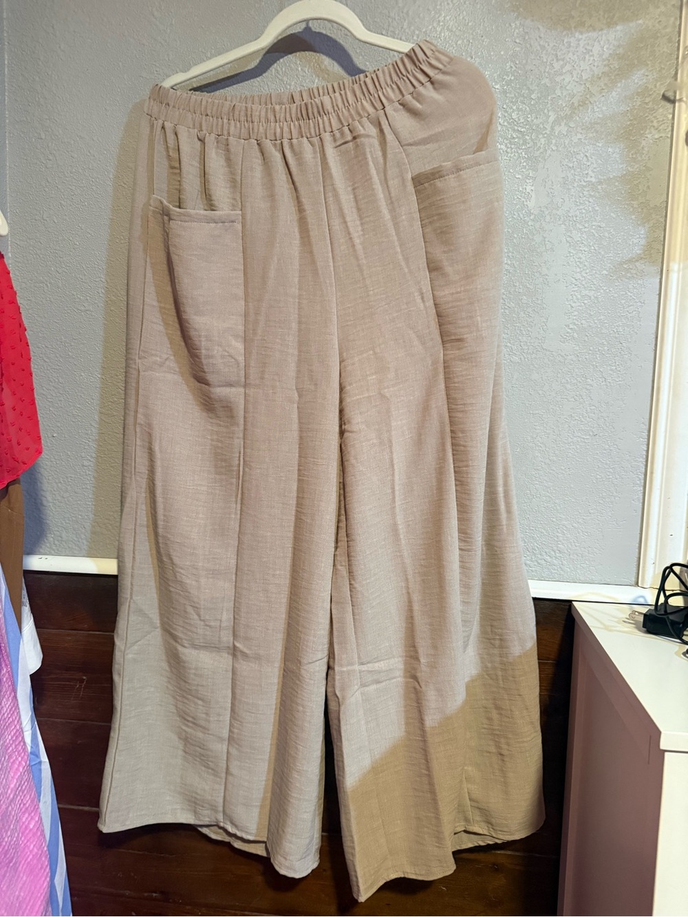 Zenana Outfitters Wide Leg Pants in Beige